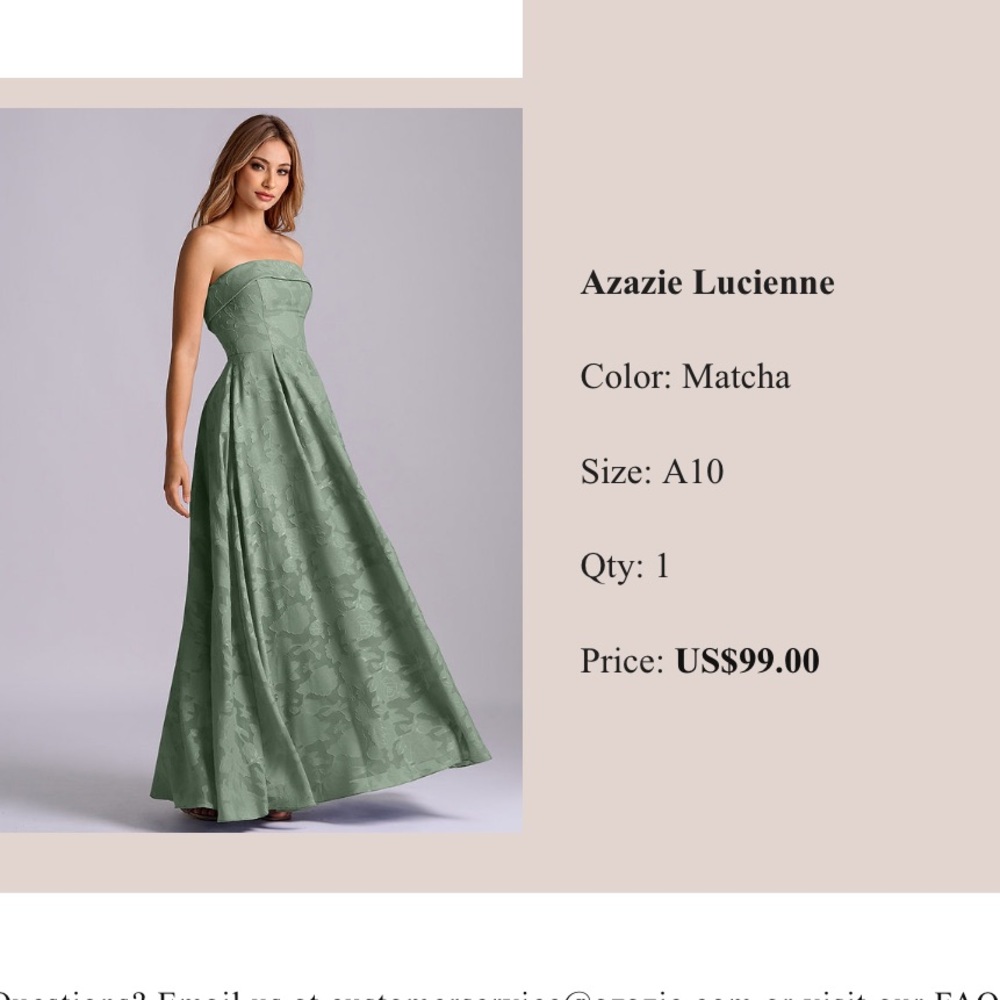 Azazie Matcha Strapless A-Line Evening Dress